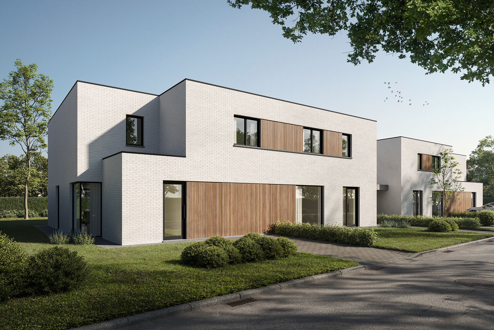 Buiskouter — 4 BEN-woningen in Deinze-Astene